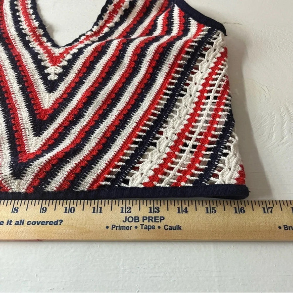 & Other Stories Cotton Crochet Halter Neck Top Stripes Women’s M Boho Americana - Picture 14 of 14